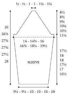 Knitting Sleeve Diagram Basic Pullover