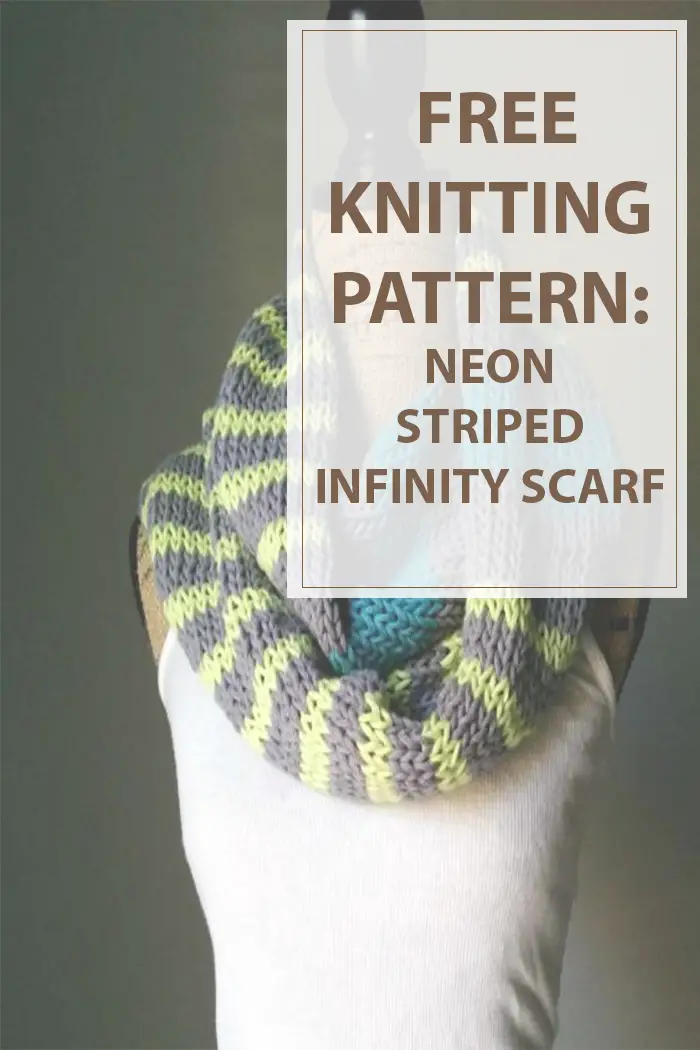 Infinity Scarf Knitting Pattern Neon Stripes - Housewives Hobbies