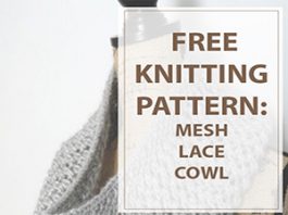 Cowl Knitting Pattern Mesh Lace Cowl