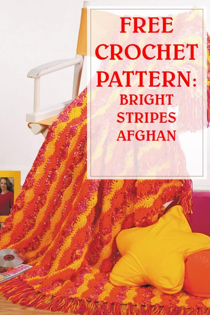 Bright Stripes Afghan Free Crochet Pattern