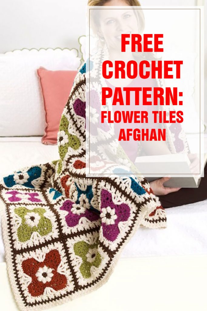 Flower Tiles Afghan Free Crochet Pattern