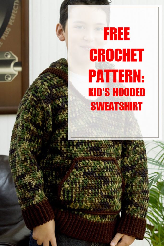 Kid’s Hooded Sweatshirt Free Crochet Pattern