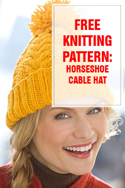 free knitting pattern horseshoe cable hat thump