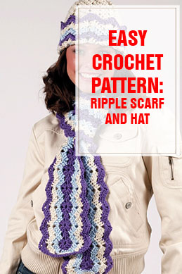 ripple hat and scarf free crochet pattern THUMP