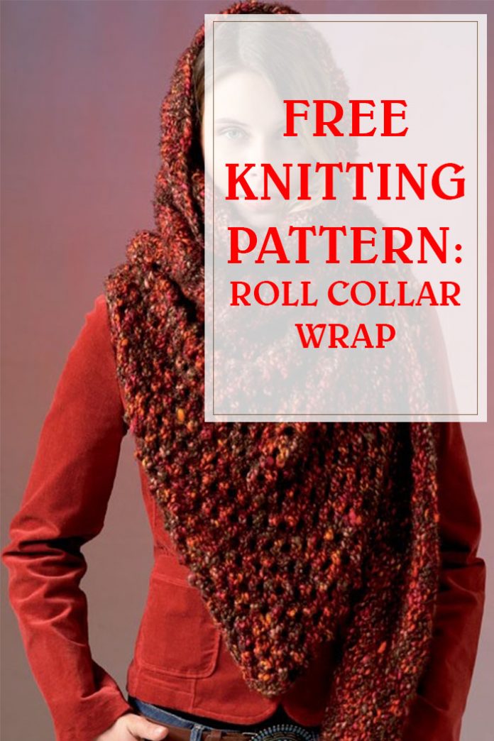 Easy Free Knitting Roll Collar Wrap THUMP