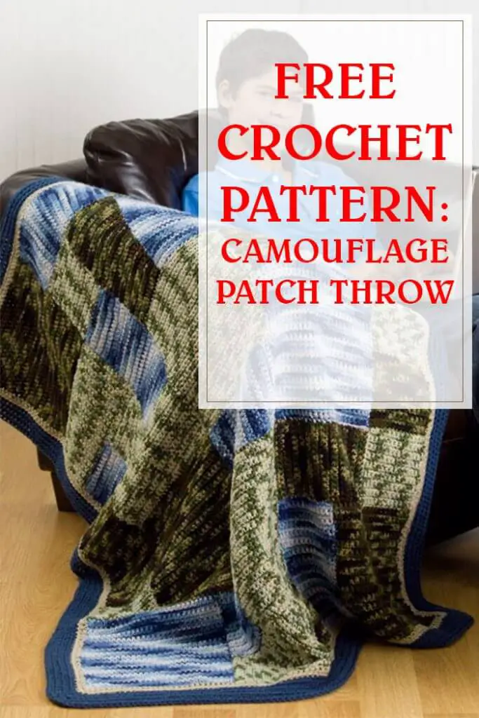 Camouflage Patch Throw Free Crochet Pattern 