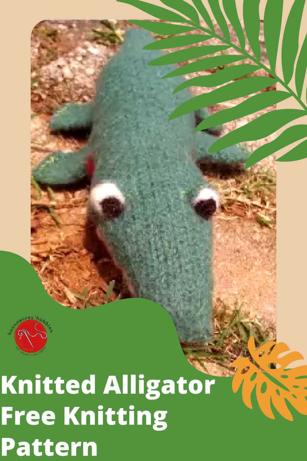 Knitted Alligator free knitting pattern
