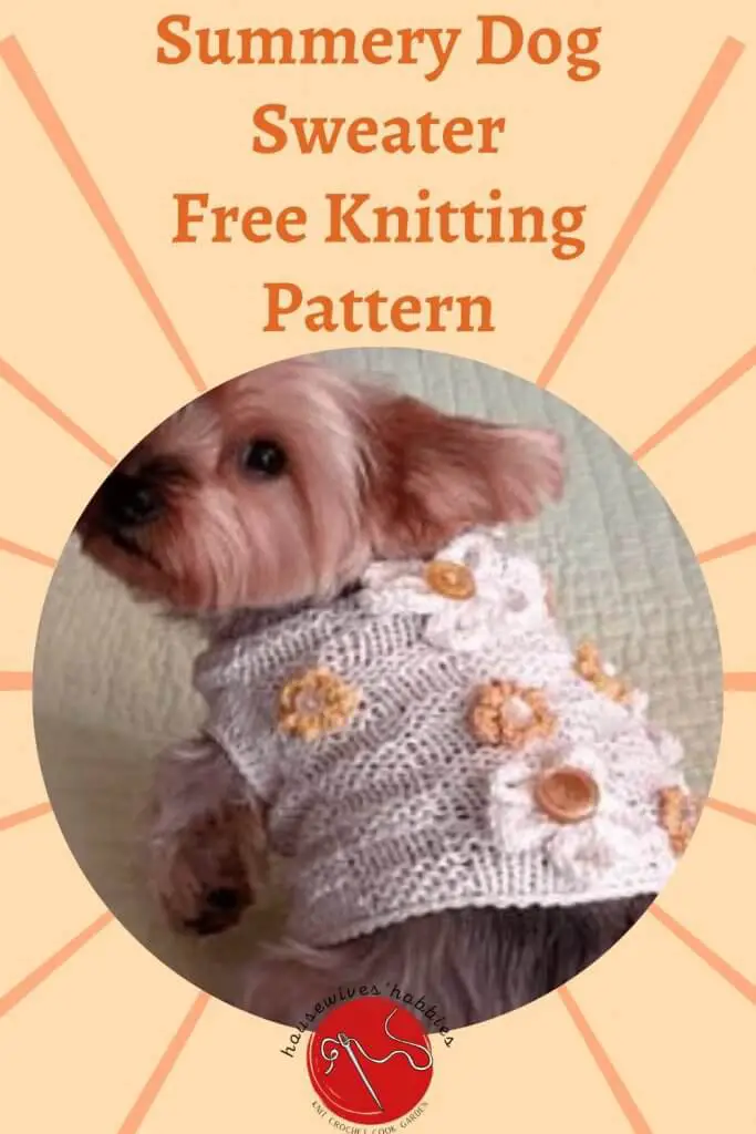 Summer Dog Sweater Free Knitting Pattern HousewivesHobbies