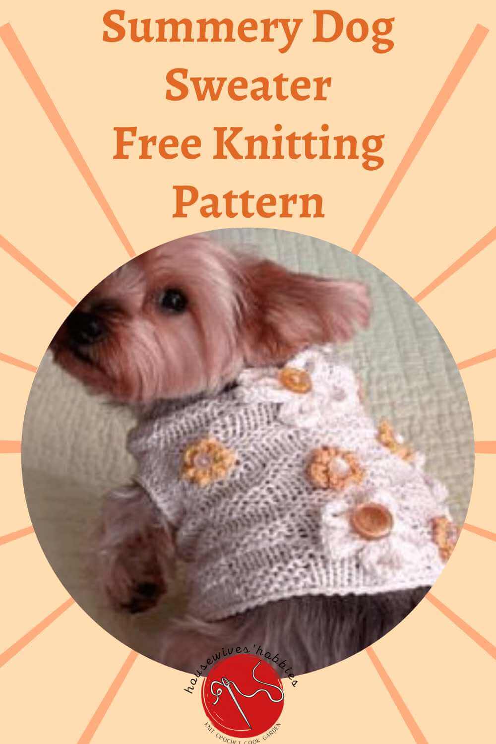 Summer Dog Sweater Free Knitting Pattern