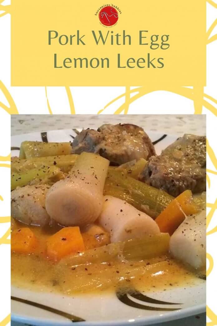 Pork With Egg Lemon Leeks