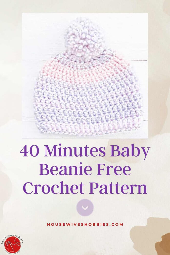 40 Minutes Baby Beanie Free Crochet Pattern