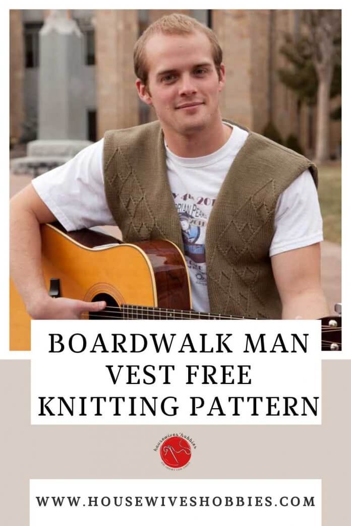 Boardwalk Man Vest Free Knitting Pattern