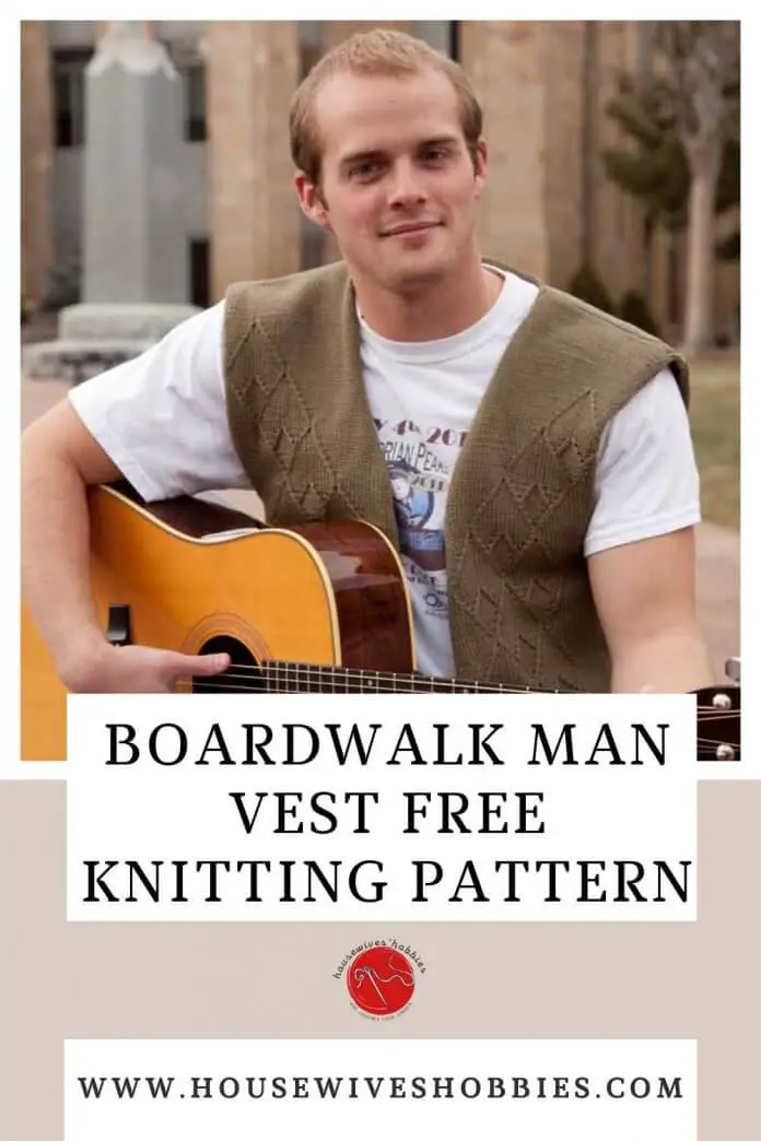 Boardwalk Man Vest Free Knitting Pattern