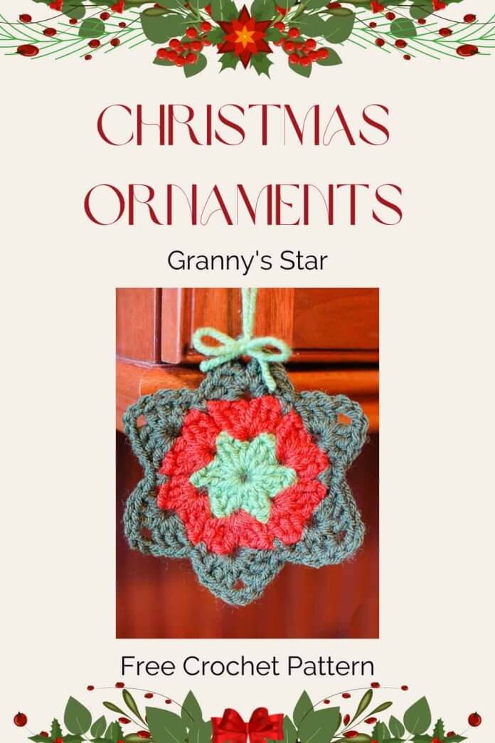 Free Crochet Pattern Granny Star Ornament