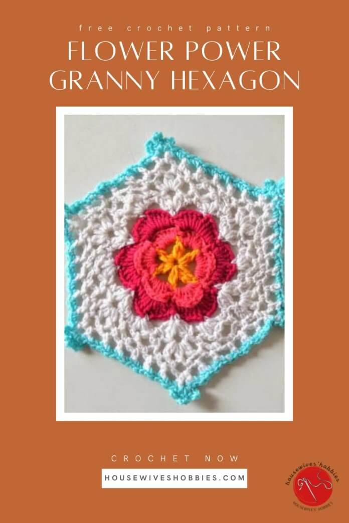 Free Crochet Pattern Floral Granny Hexagon Motif