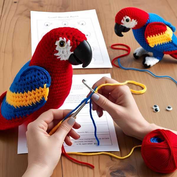 crochet_macaw_parrot_amigurumi_colorful_steps